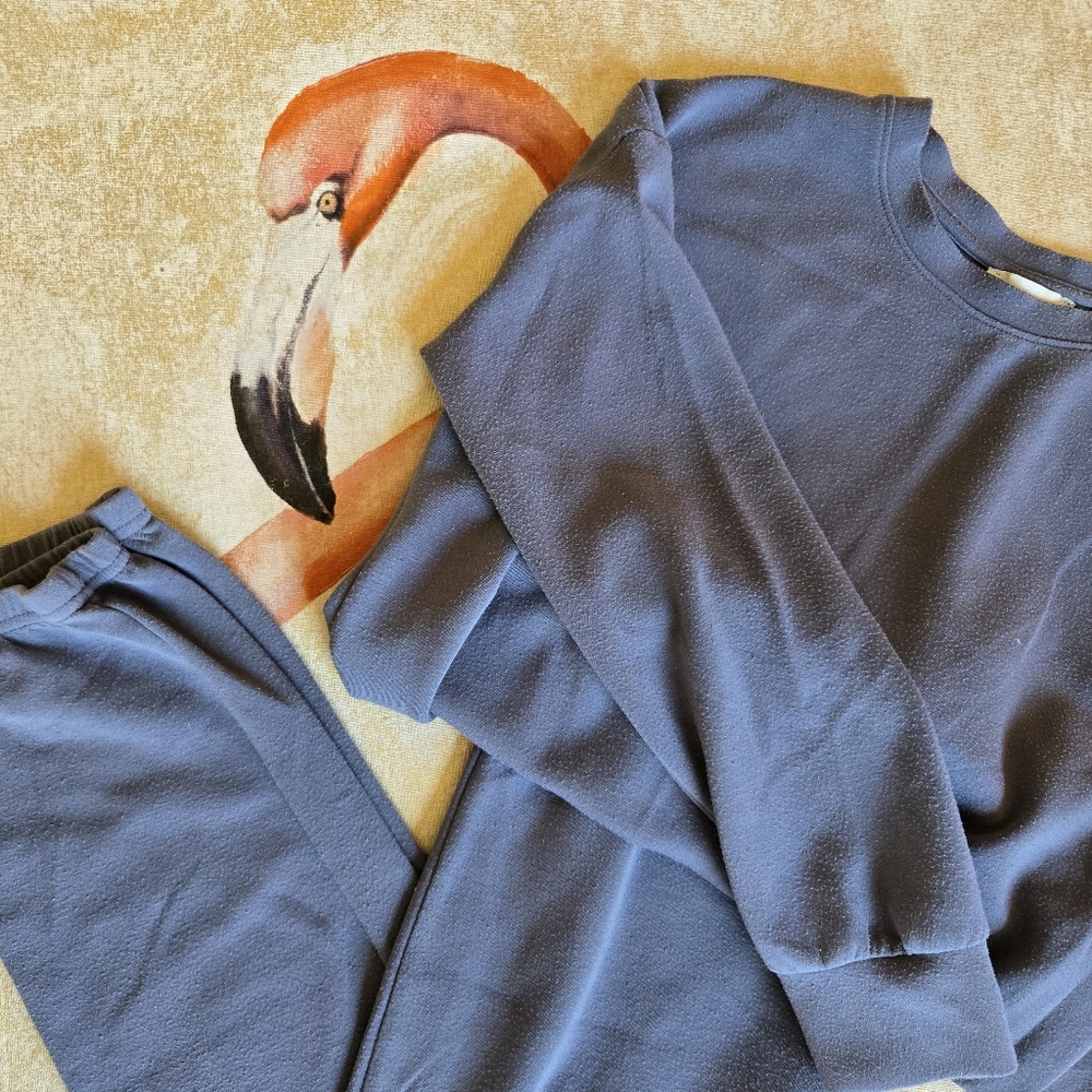 3/$25 Como Sleep Loungewear Pajama Set Modal Medium Slate Gray Pants Sweatshirt